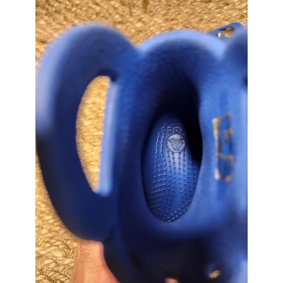 Crocs 12803 Kids Blue Rubber Pull On With Handles Outdoor Rain Boots Size c 6 - Picture 9 of 11